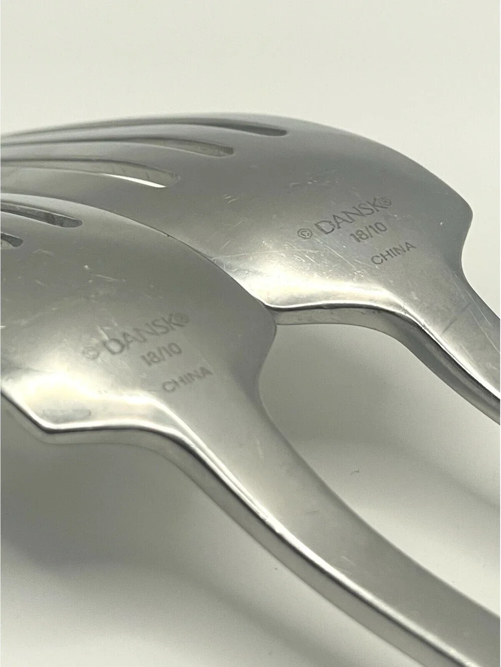 (2) Dansk KOBENHAVEN II 18/10 Stainless Glossy China Dinner Fork Lot ~ 8.25”